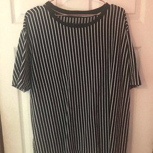 Original Use Black & White Striped Short Sleeve T-Shirt Mens XL